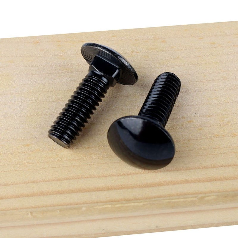 VAMUOEFL 1/4-20 x 2 Carriage Bolts Screws Black Finish, Round Head Square Neck, 304 Stainless Steel 18-8, UNC Full Machine Coarse Thread, 20Pcs - Image 3